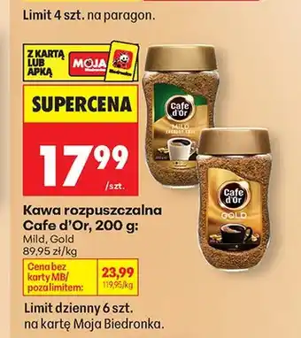 Biedronka Kawa rozpuszczalna Cafe d'Or Mild oferta