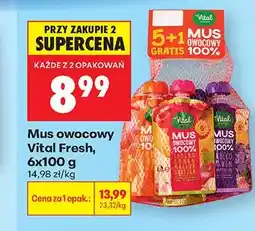 Biedronka Mus owocowy Vital Fresh 6-pak oferta