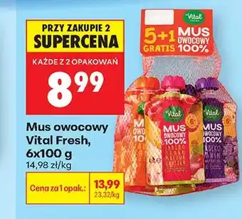 Biedronka Mus owocowy Vital Fresh 6-pak oferta