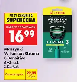Biedronka Maszynki do golenia Wilkinson Sword Xtreme 3 Sensitive 8-pak oferta