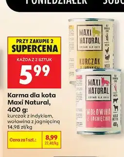 Biedronka Karma dla kota Maxi Natural kurczak z indykiem oferta
