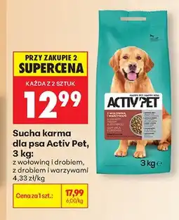 Biedronka Sucha karma dla psa Activ Pet z wołowiną i drobiem oferta