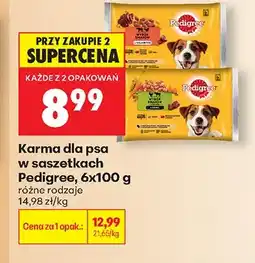 Biedronka Karma dla psa w saszetkach Pedigree w sosie 6-pak oferta
