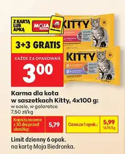 Biedronka Karma dla kota w saszetkach Kitty w galaretce 4-pak oferta