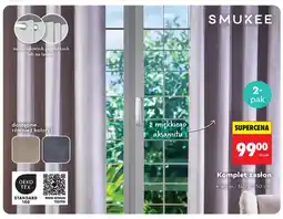 Biedronka Komplet zasłon na taśmie Smukee 2-pak oferta