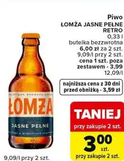 Carrefour Market Piwo Łomża Jasne Pełne Retro oferta