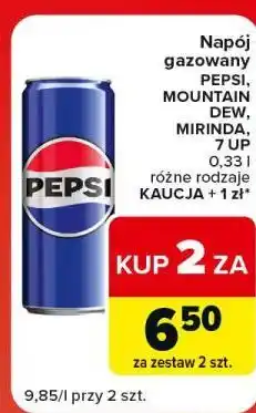 Carrefour Market Napój gazowany Pepsi, Mountain Dew, Mirinda, 7 UP oferta