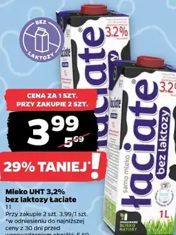 Netto Mleko UHT 3,2% bez laktozy Łaciate oferta
