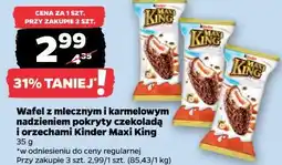 Netto Wafel z mlecznym i karmelowym nadzieniem pokryty czekoladą i orzechami Kinder Maxi King oferta