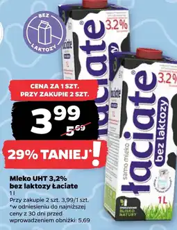 Netto Mleko bez laktozy Łaciate oferta