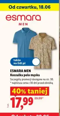 Lidl Koszulka polo męska Esmara Men oferta