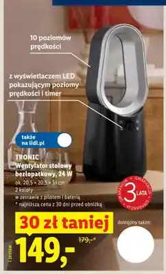 Lidl Wentylator stołowy bezłopatkowy TRONIC oferta