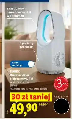 Lidl Miniwentylator bezłopatkowy TRONIC oferta