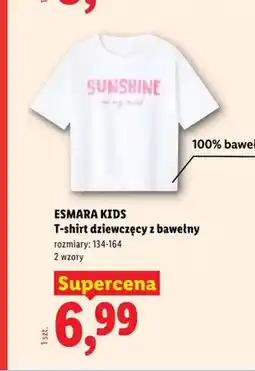 Lidl T-shirt dziewczęcy z bawełny Esmara Kids oferta