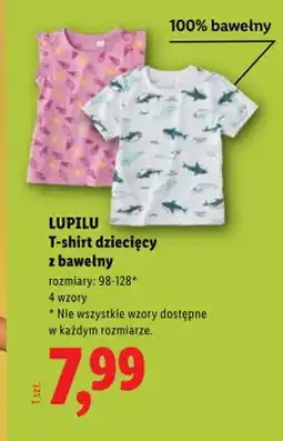 Lidl T-shirt dziecięcy z bawełny Lupilu oferta