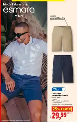 Lidl Szorty męskie z bawełną Esmara Men oferta