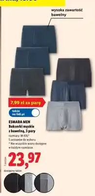 Lidl Bokserki męskie Esmara Men 3-pak oferta