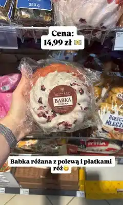 Dino Babka różana Szabelski z polewą i płatkami róż oferta