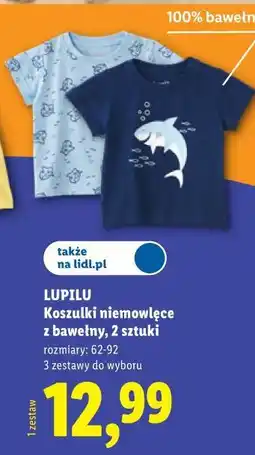 Lidl LUPILU Koszulki niemowlęce z bawełny, 2 sztuki oferta