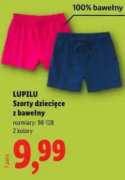 Lidl LUPILU Szorty dziecięce z bawełny oferta
