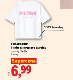 Lidl Esmara Kids T-shirt dziewczęcy z bawełny oferta