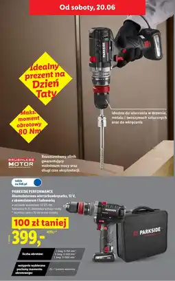 Lidl PARKSIDE PERFORMANCE Akumulatorowa wiertarkowkrętarka, 12 V, z akumulatorem i ładowarką oferta