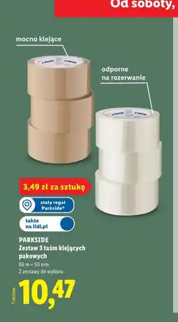 Lidl PARKSIDE Zestaw 3 taśm klejących pakowych oferta