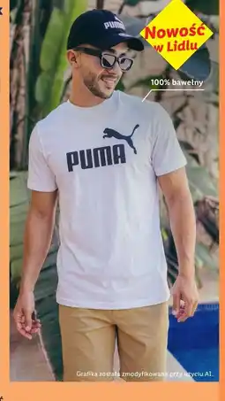 Lidl PUMA T-shirt męski z bawełny oferta