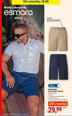 Lidl ESMARA MEN Szorty męskie z bawełną oferta