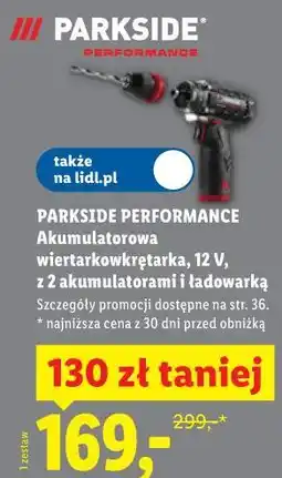 Lidl PARKSIDE PERFORMANCE Akumulatorowa wiertarkowkrętarka, 12 V oferta