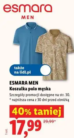 Lidl ESMARA MEN Koszulka polo męska oferta