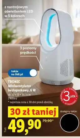 Lidl TRONIC Miniwentylator bezłopatkowy, 6 W oferta