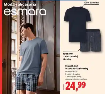 Lidl ESMARA MEN Piżama męska z bawełny oferta