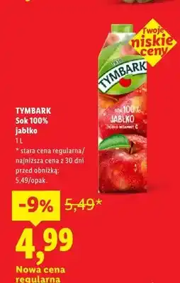 Lidl Sok 100% jabłko Tymbark oferta