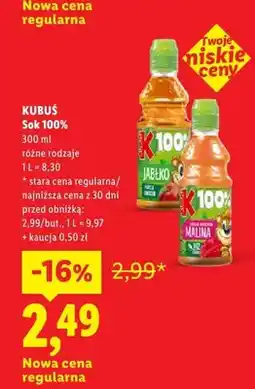 Lidl Sok 100% Kubuś oferta