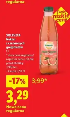 Lidl Nektar z czerwonych grejpfrutów Solevita oferta