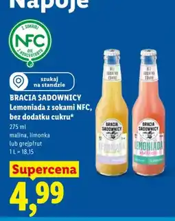 Lidl Lemoniada z sokami NFC malina Bracia Sadownicy oferta