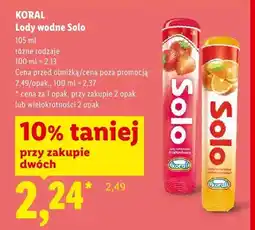 Lidl Lody wodne sorbetowe pomarańczowe Koral Solo oferta