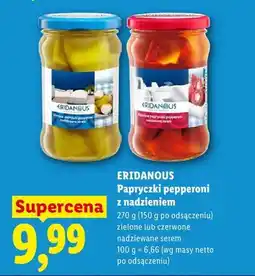Lidl Papryczki pepperoni czerwone nadziewane serem Eridanous oferta
