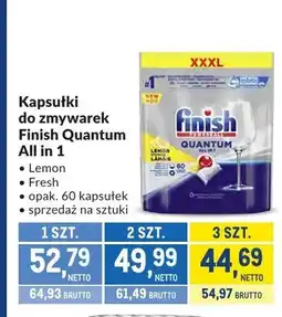Makro Kapsułki do zmywarek Finish Quantum All in 1 Lemon oferta