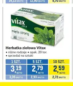 Makro Herbatka ziołowa Vitax Mięta Strong 20-pak oferta