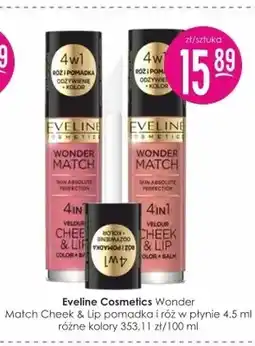 Jaśmin Pomadka i róż w płynie Eveline Cosmetics Wonder Match Cheek & Lip oferta