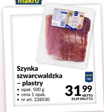 Makro Szynka szwarcwaldzka - plastry Metro Chef oferta