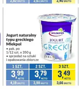 Makro Jogurt naturalny typu greckiego Mlekpol oferta