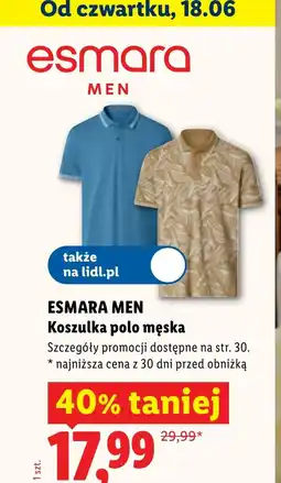 Lidl Koszulka polo męska Esmara oferta