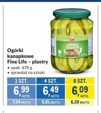 Makro Ogórki kanapkowe Fine Life plastry oferta