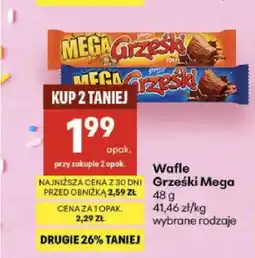 Delikatesy Centrum Wafle Grześki Mega w czekoladzie deserowej oferta