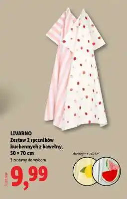 Lidl LIVARNO Zestaw 2 ręczników kuchennych z bawełny oferta