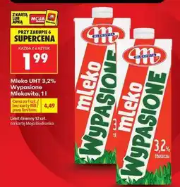 Biedronka MLEKO UHT 3,2 WYPASIONE MLEKOVITA 1 L oferta