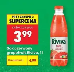 Biedronka Sok czerwony grapefruit Riviva, 1l oferta
